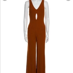 Reformation Orange Ribbed Sleeveless Jumpsuit